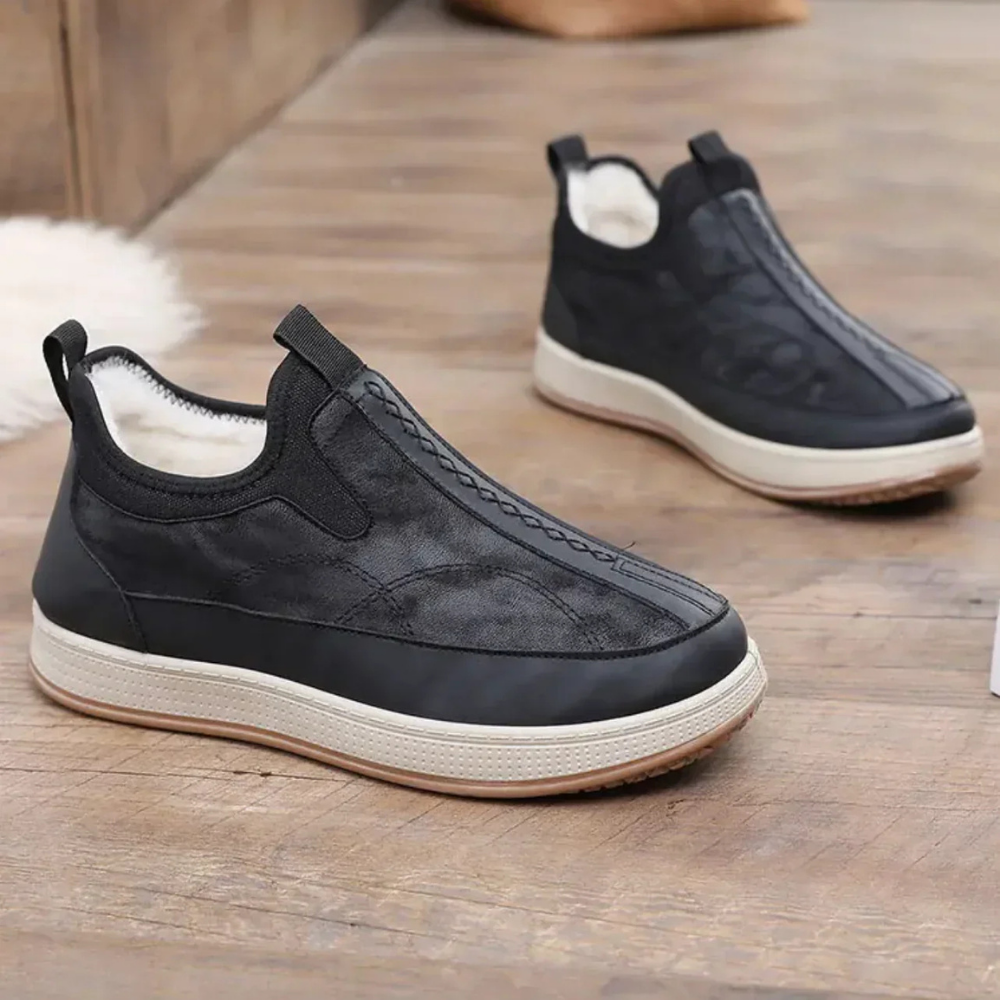 Levoire | Baskets Slip On Confortables Avec Doublure Chaude Noir