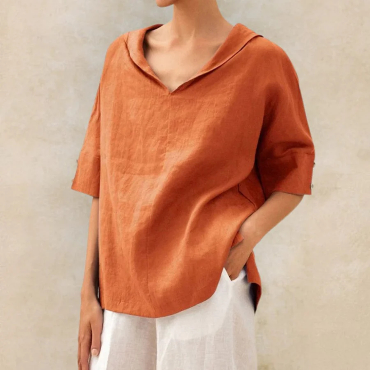 Levoire | Chemise À Manches Courtes Pour - Femmes - Coupe Ample Orange