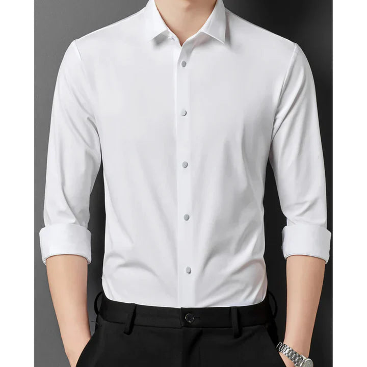 Levoire | Robe chemise ajustée slim bouton en bas Blanc