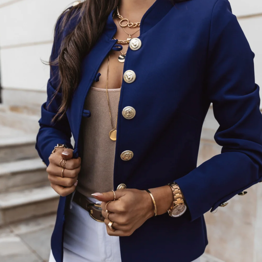Levoire | Blazer Avec Boutons Pour Femmes Bleu