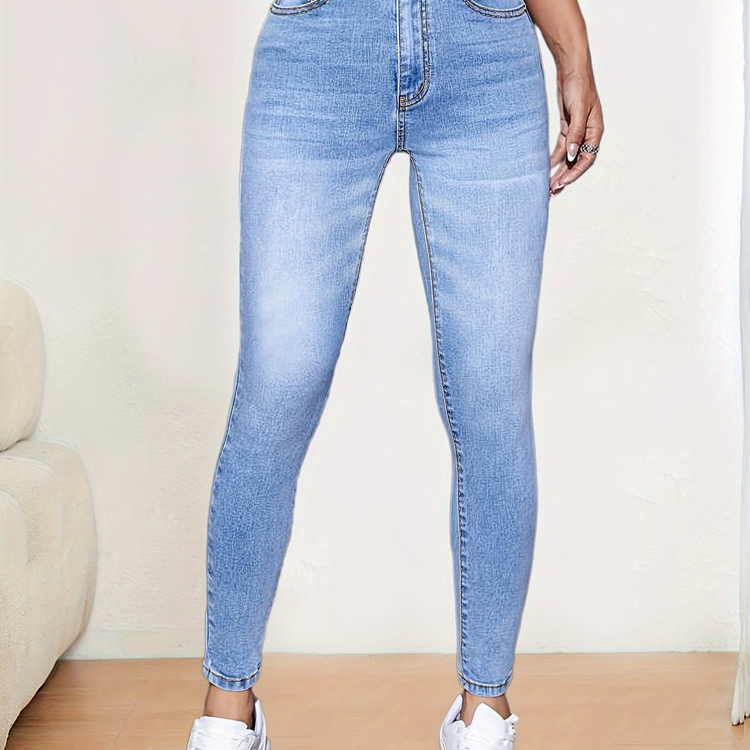 Levoire | Taille Haute Skinny Jeans À Une Couleur