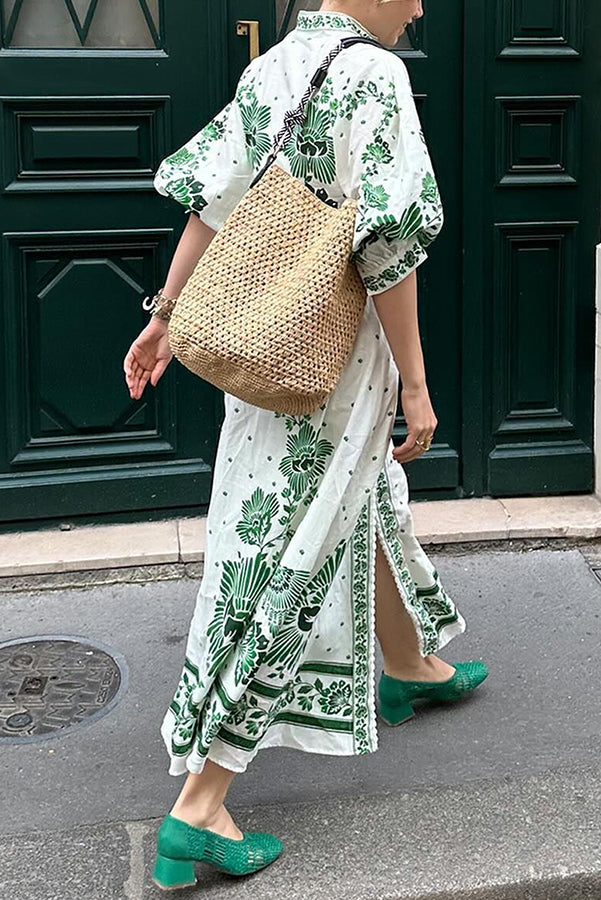 Levoire | Robe maxi à manches longues imprimée