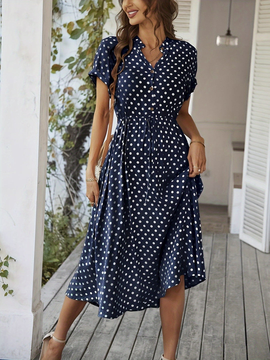 Levoire | Polka Dot Print V-cou robe femme