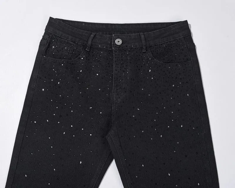 Levoire | Jeans larges et décontractés avec des diamants
