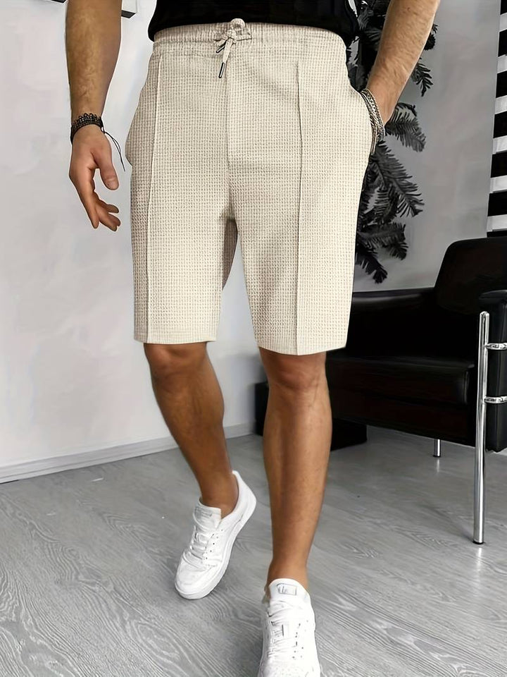 Levoire | Shorts En Tricot Gaufré Avec Cordon De Serrage Et Deux Poches Avant Kaki