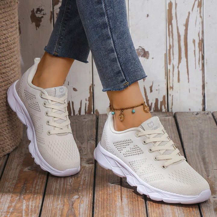 Levoire | Baskets À Lacets Contrastées Pour Femmes 219 Beige