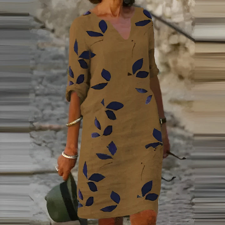 Levoire | Robe D'Été Avec Imprimé Feuillage Braun