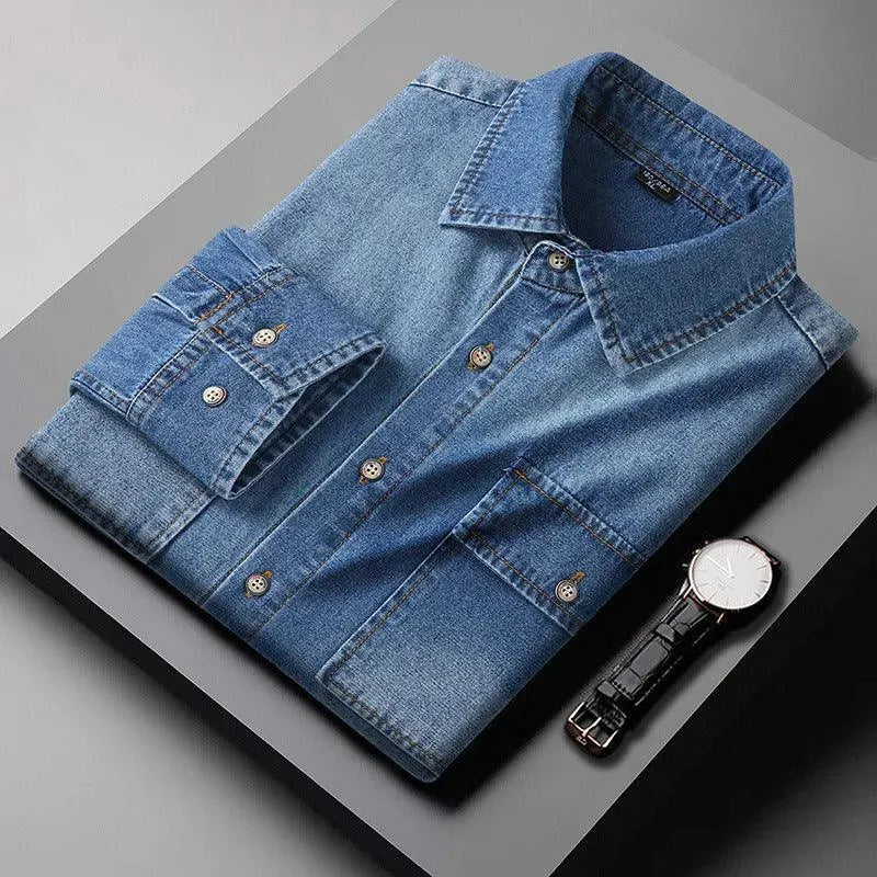 Levoire | En chemise en denim à manches longues Bleu