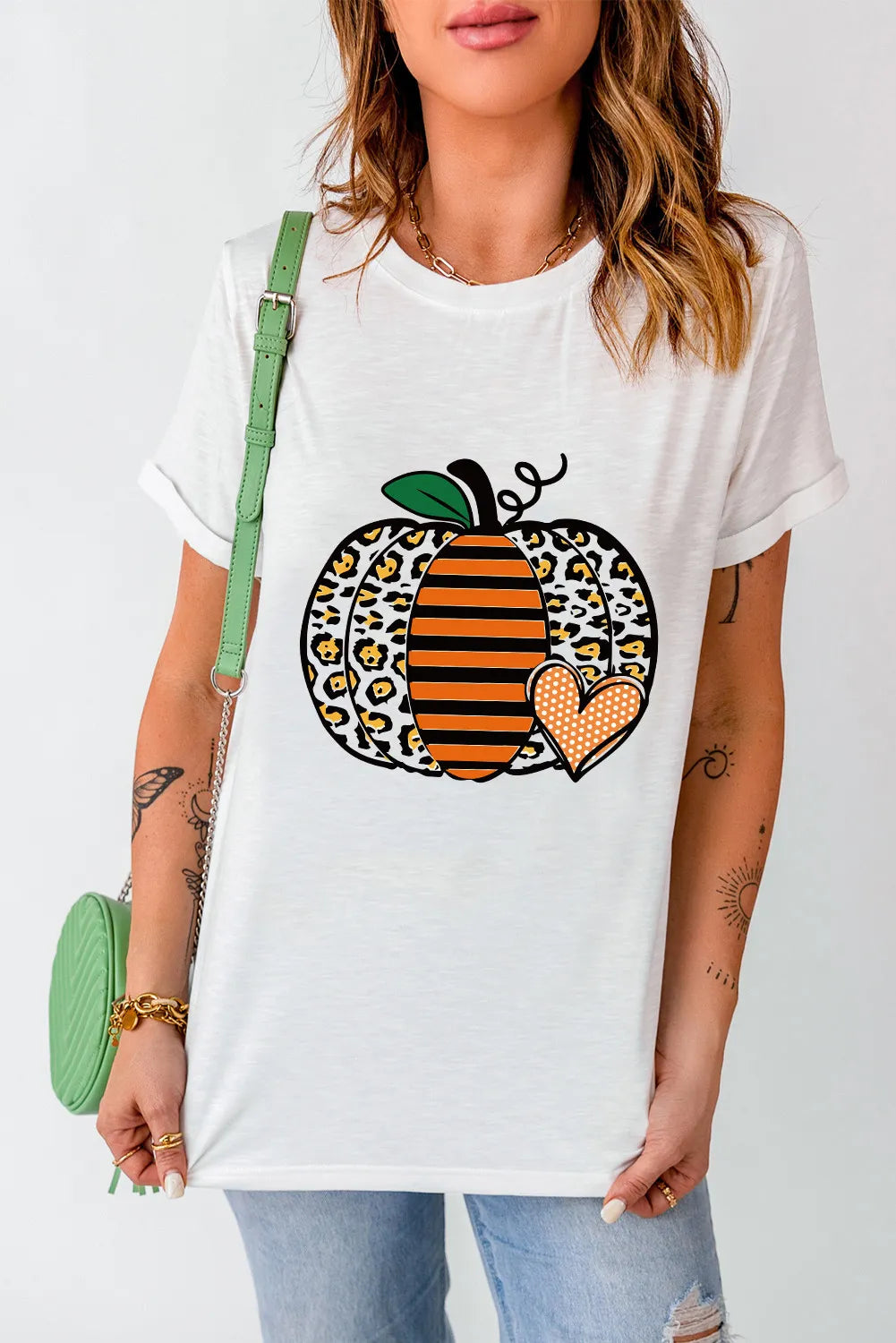 Levoire | Citrouille Comtesse Col Rond Manches Courtes T-shirt Blanc
