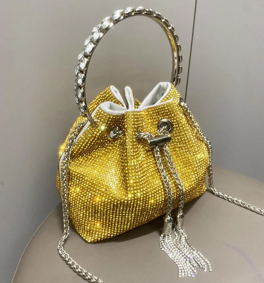 Levoire | Sac pour femmes avec des diamants brillants Heller Gold Taille Moyenne