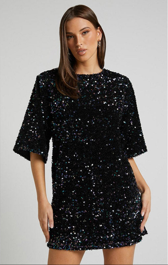 Levoire | Élégant Robe Mini Nacré Noir
