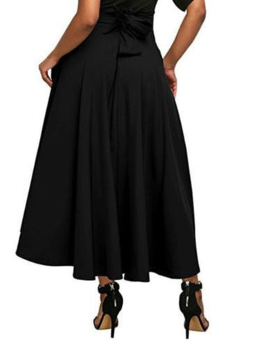 Levoire | Jupe Midi Plissée Taille Haute Femme A-Ligne, Avec Ceinture Et Fluide Avec Poches