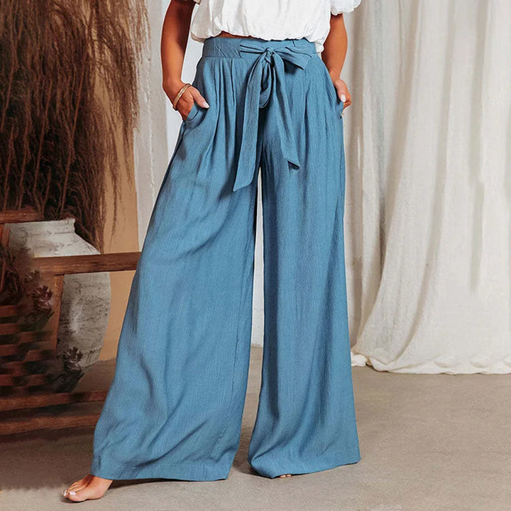 Levoire | Pantalons D'Été Élégants Et Légers Pour Femmes Avec Une Coupe Large Bleu