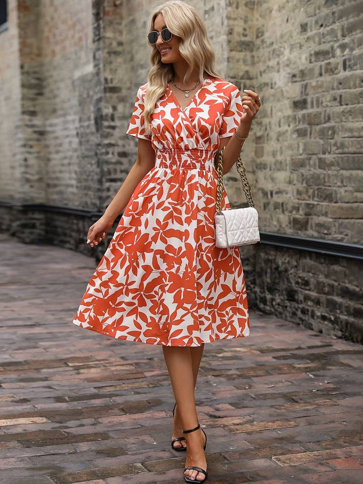Levoire | Robe Portefeuille À Manches Courtes Avec Motif Floral