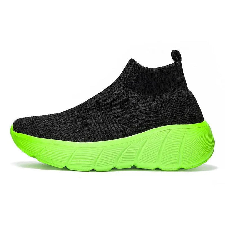 Levoire | Baskets de sport hautes en tissu Noir vert