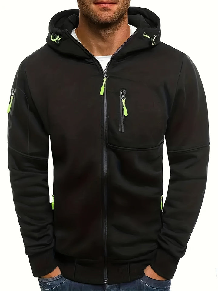 Levoire | Sweat À Capuche Sportif Avec Fermeture Éclair Noir