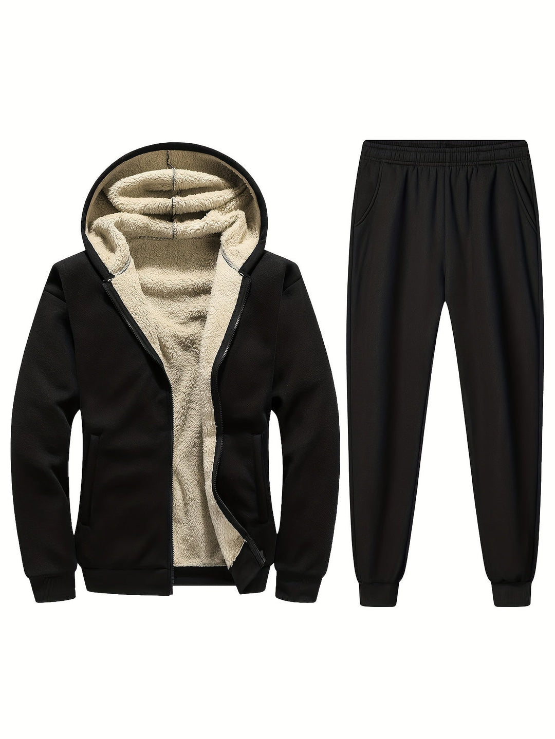 Levoire | Sweat À Capuche À Manches Longues Veste Entraînement Survêtement Pantalons D'Entraînement Noir