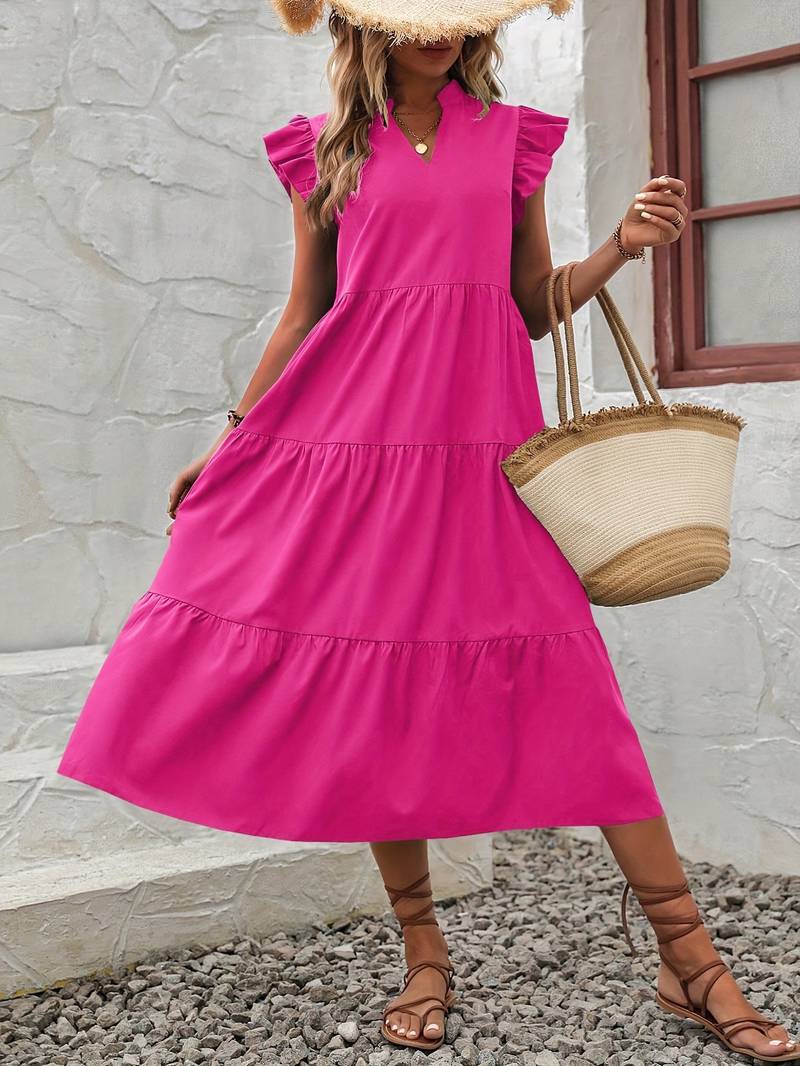 Levoire | Robe Élégante À Manches Volantées Pour Le Printemps Et L'Été