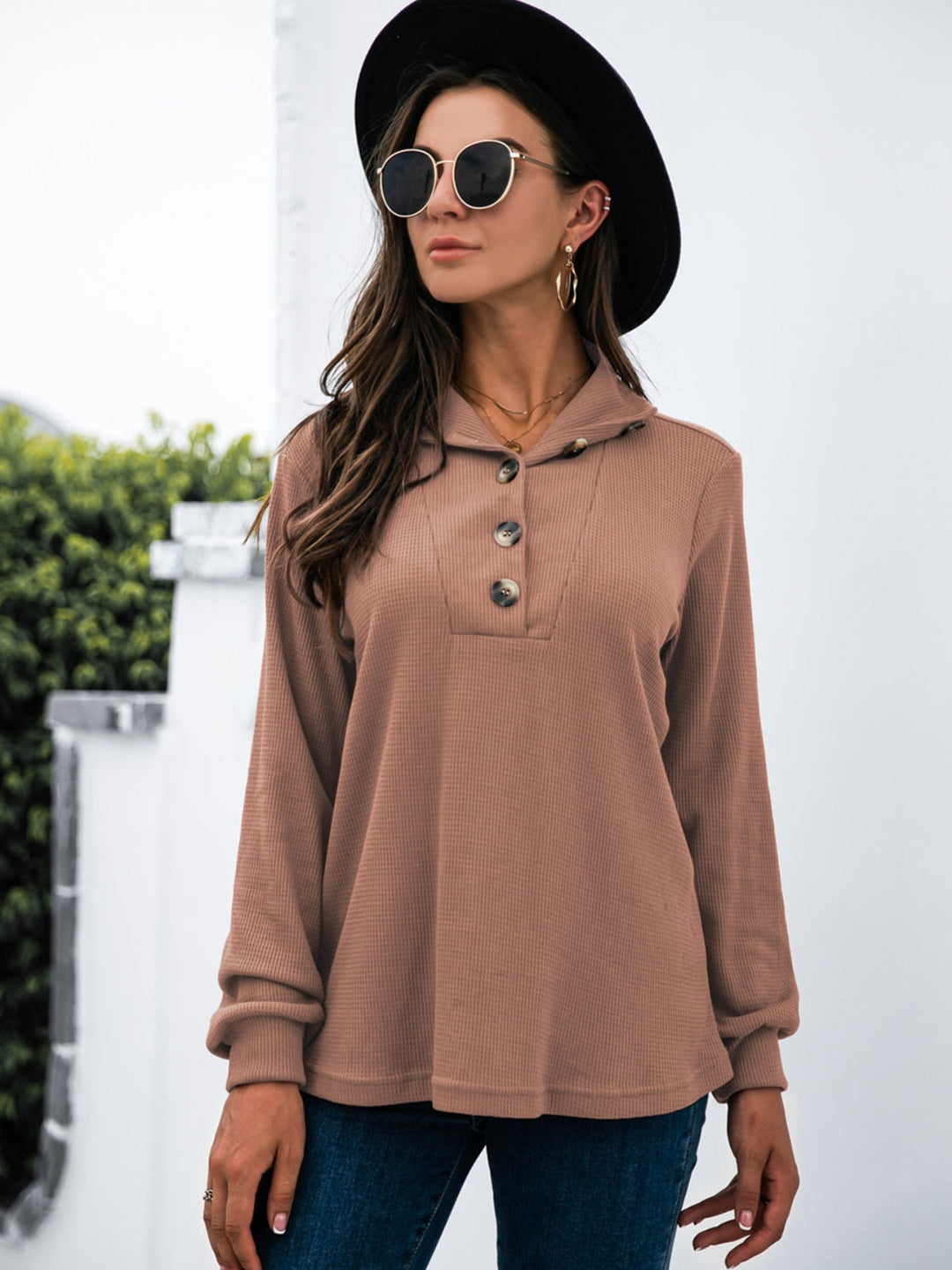 Levoire | Demi-bouton T-shirt à manches longues