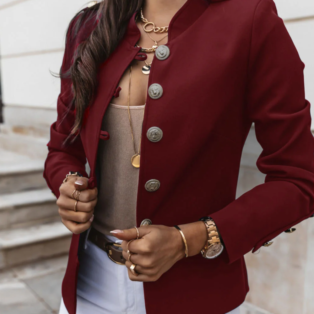 Levoire | Blazer Avec Boutons Pour Femmes Bordeaux