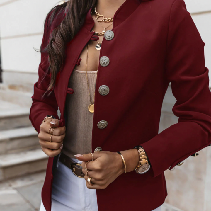 Levoire | Blazer Avec Boutons Pour Femmes Bordeaux