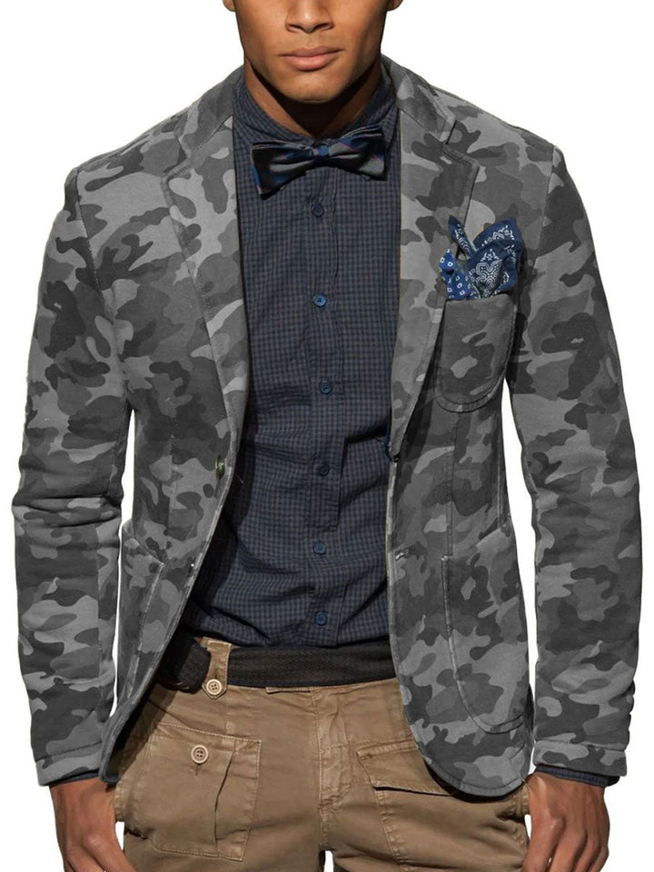 Levoire | Blazer Camo Décontracté à Poches Musta