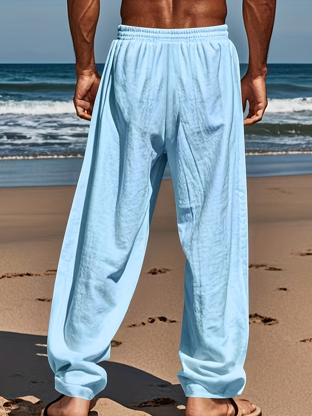 Levoire | Pantalon De Plage Pour Hommes En Coton Avec Cordons
