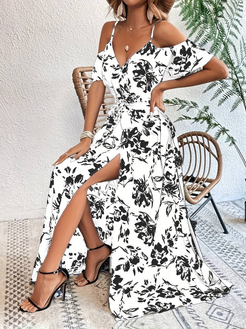 Levoire | Élégante Robe A-Ligne Sans Manches Avec Fente Blanc