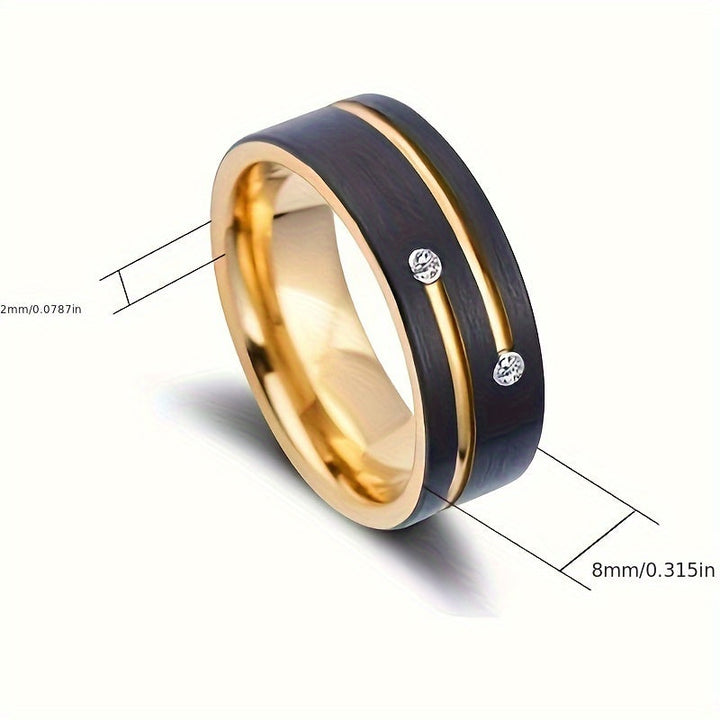 Levoire | Large Black And Gold Stainless Steel Ring Inspired By The Vintage Unisex Statement Piece