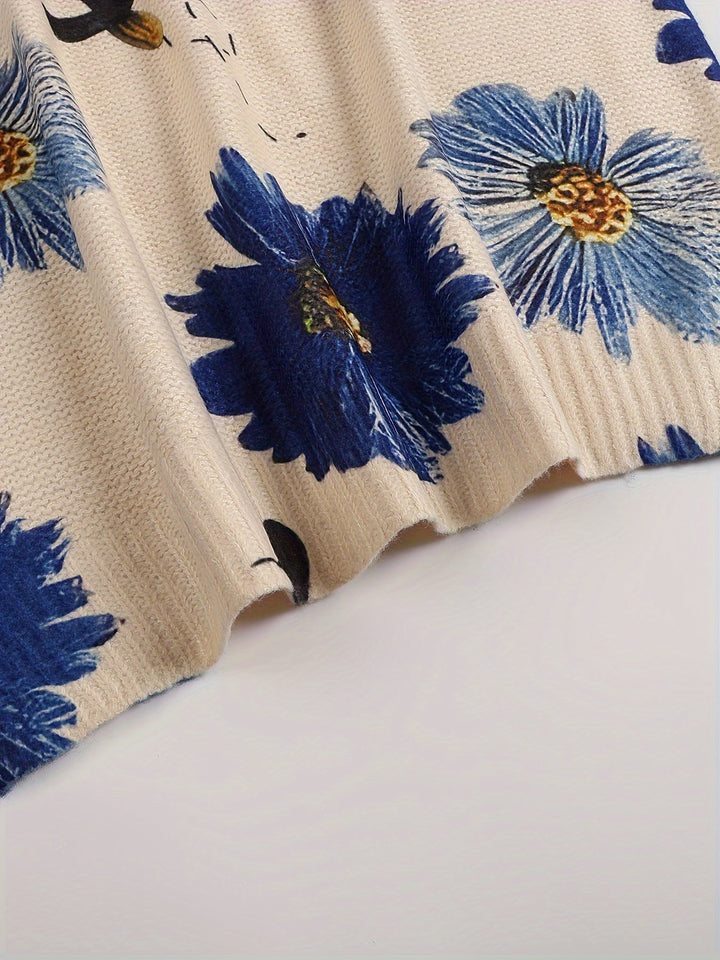 Levoire | Pull En Tricot Décontracté À Imprimé Floral Pour Femmes