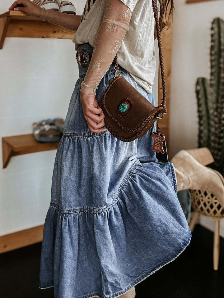 Levoire | Femme Jupe En Denim À Boutonnage Gradué