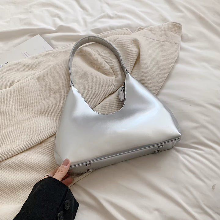 Levoire | Sac À Bandoulière En Cuir Verni Argent