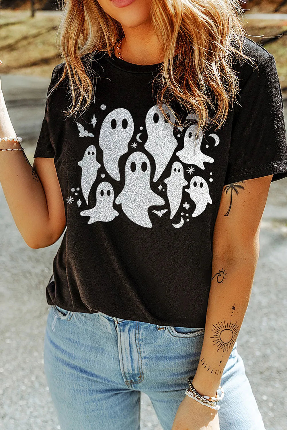 Levoire | Taille complète Ghost Col rond T-shirt à manches courtes Must