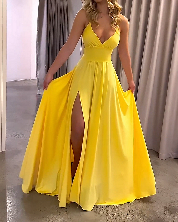 Levoire | Robe Avec Fente Jaune