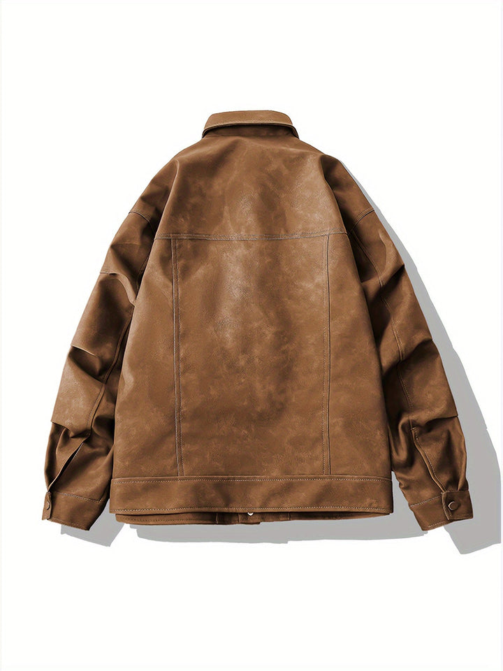 Levoire | Veste En Similicuir Tendance Pour Hommes Avec Fermeture Éclair Et Col