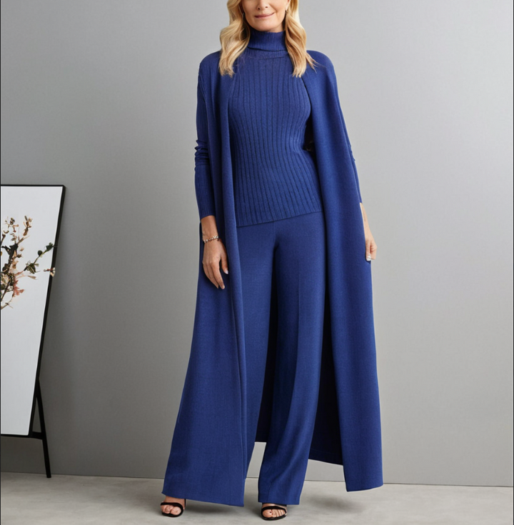 Levoire | Ensemble Tricot De 3 Pièces - Pull, Pantalon Ample, Cardigan