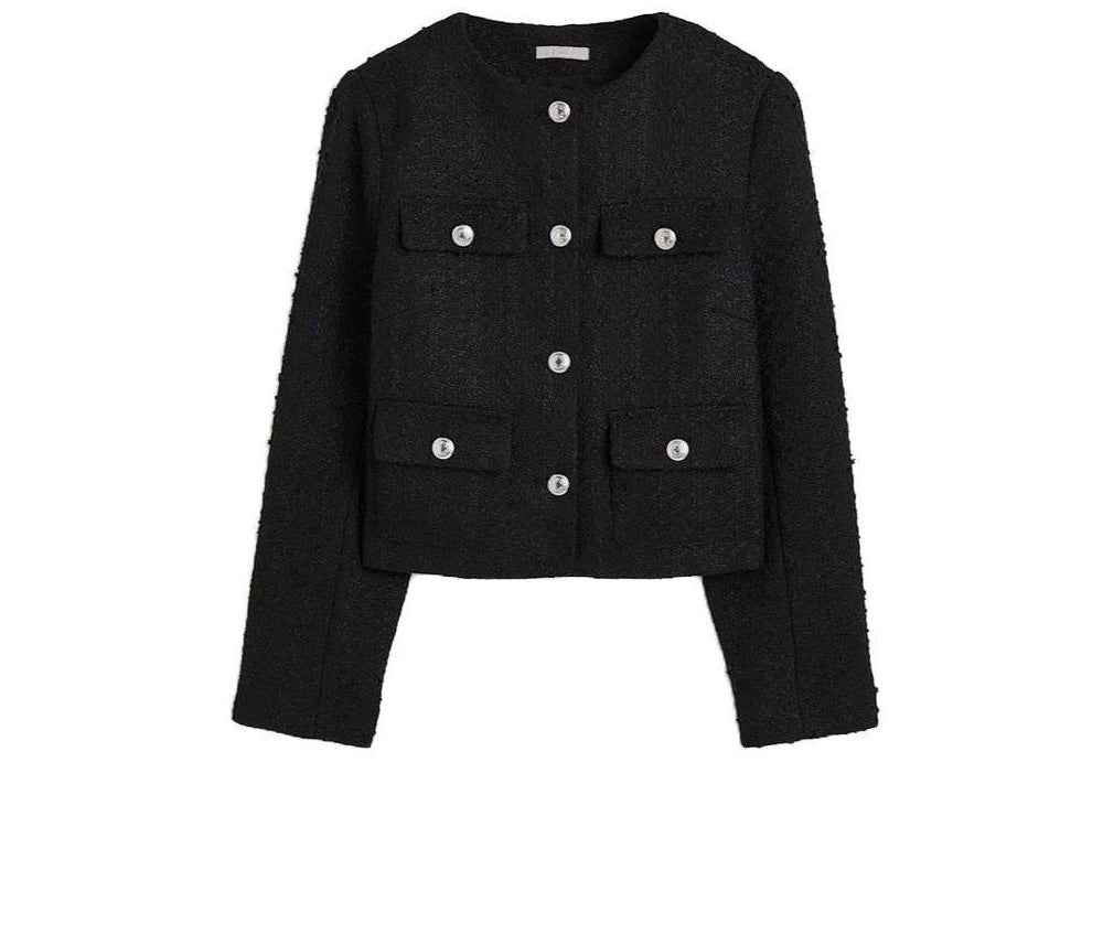 Levoire | Veste Boucle Classique Avec Patte De Boutonnage Noir