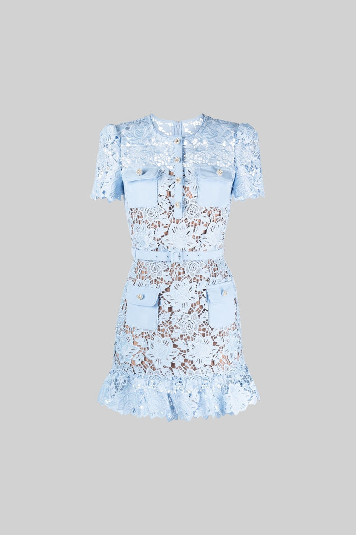 Levoire | Short Sleeve Floral Dress With Embroidery