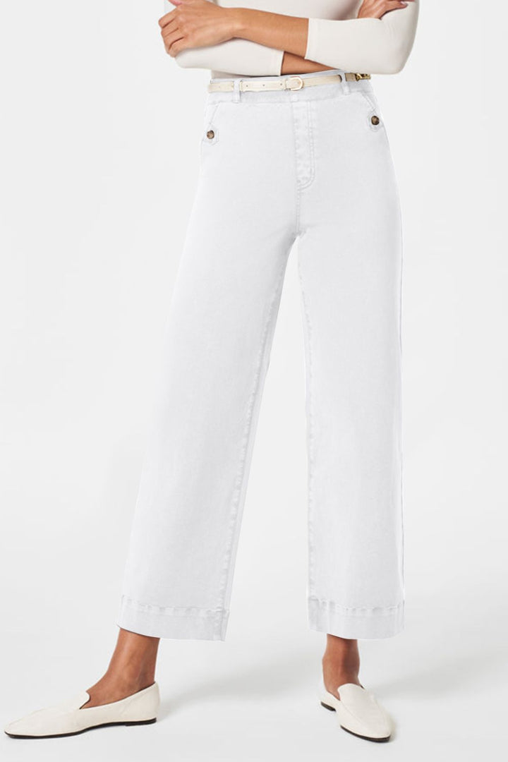 Levoire | Jean Taille Haute Avec Poches Classiques, Élégant Et Polyvalent Blanc