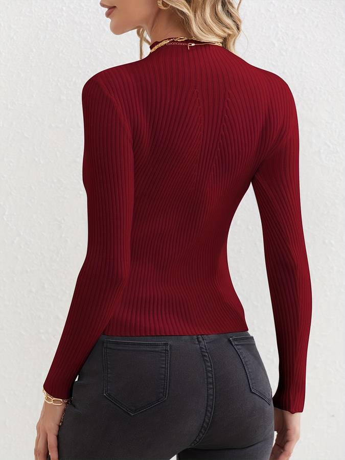Levoire | Pull Décontracté À Col Roulé Côtelé