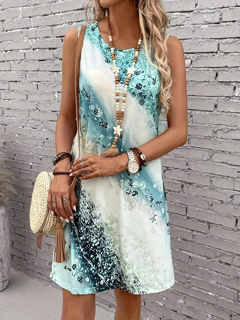 Levoire | Robe Avec Imprimé Abstrait Et Encolure Ronde