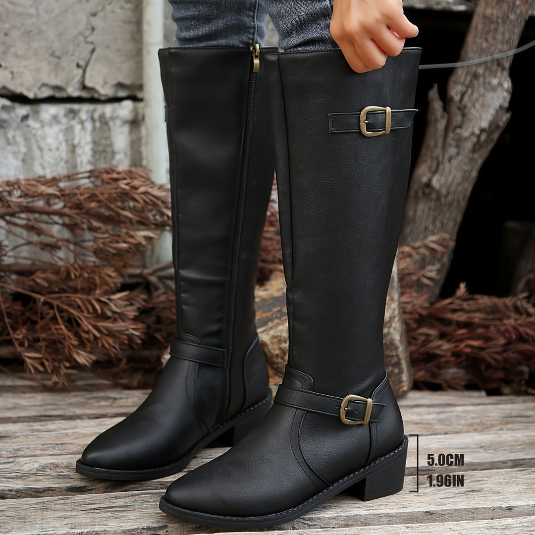 Levoire | Bottes Femmes À Talon Haut Viininkorjuu Avec Sangle Réglable Et Fermeture Éclair