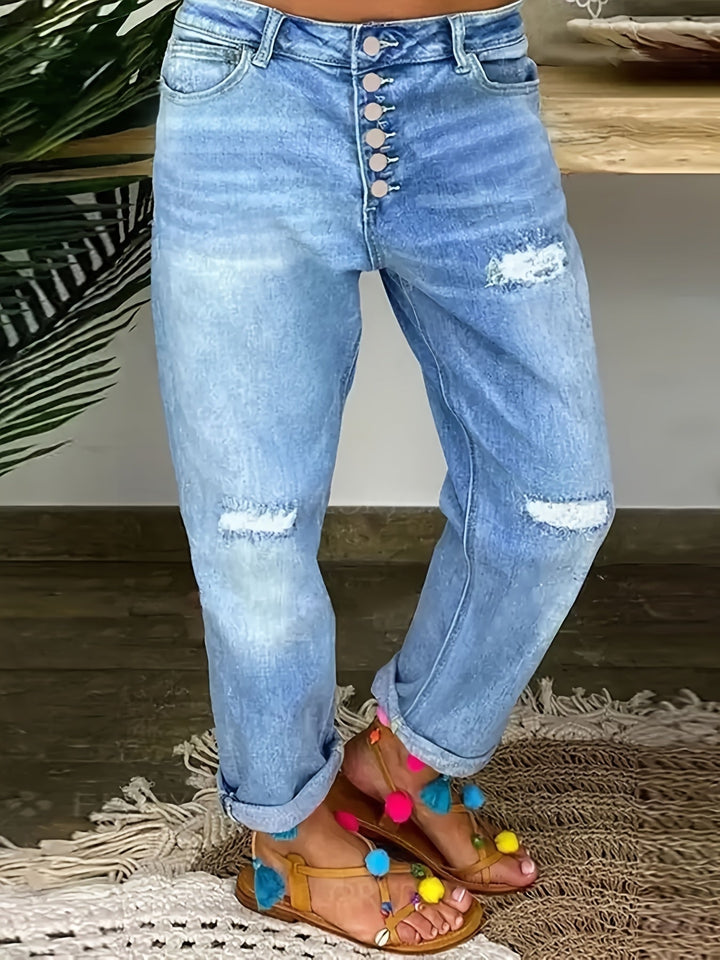 Levoire | Usé Bleu Femme Stretch Jean