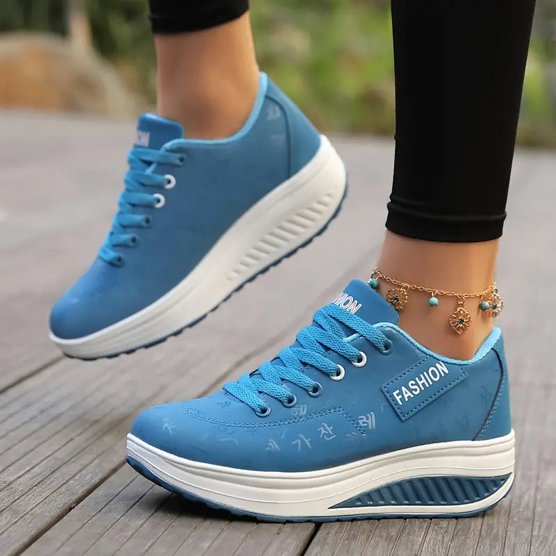 Levoire | Sneakers Tendance À Semelles Plates Avec Lacets Pour L'Automne Bleu