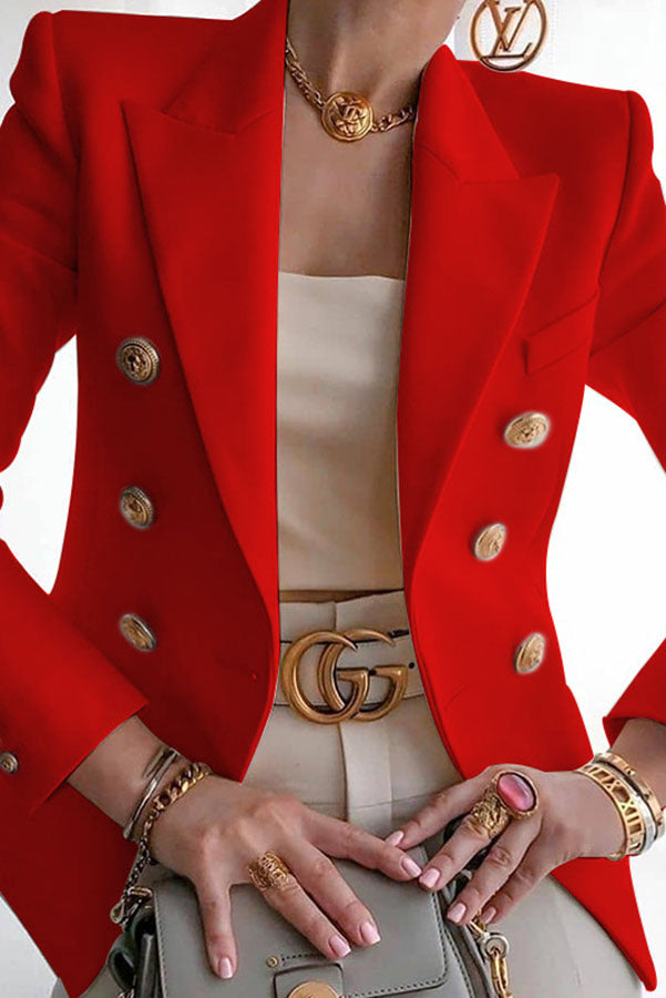 Levoire | Blazer Elegantti Kaksoisrivinen Blazer Kultaisten Napojen Kanssa