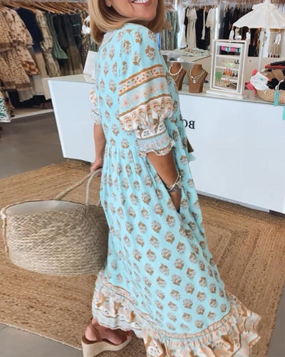 Levoire | Robe Maxi Bohémienne À Volants Pour Femmes
