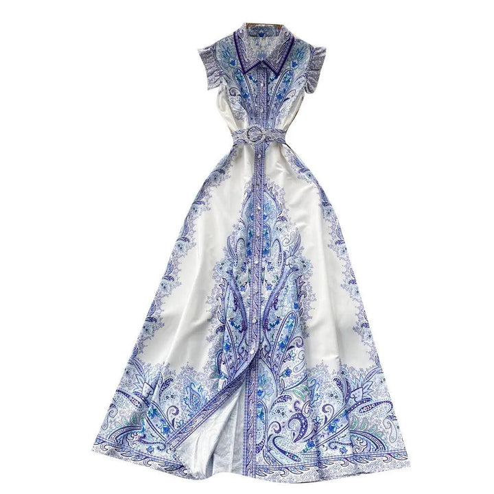 Levoire | Robe rétro femme avec col montant et lacets d'été