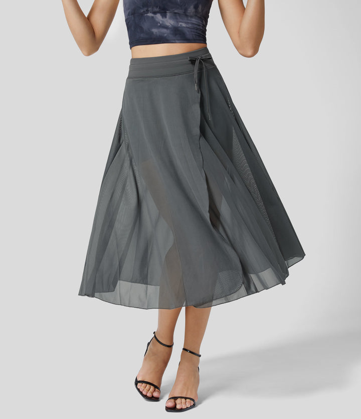 Levoire | Jupe Midi 2-En-1 Taille Haute Gris