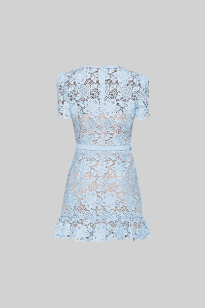 Levoire | Short Sleeve Floral Dress With Embroidery
