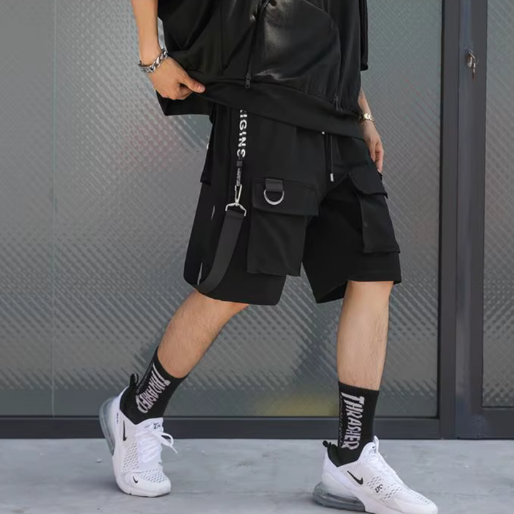 Levoire | Shorts Cargo Noirs Avec Détails Pratiques